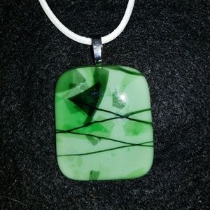 Dychroic glass pendant necklace